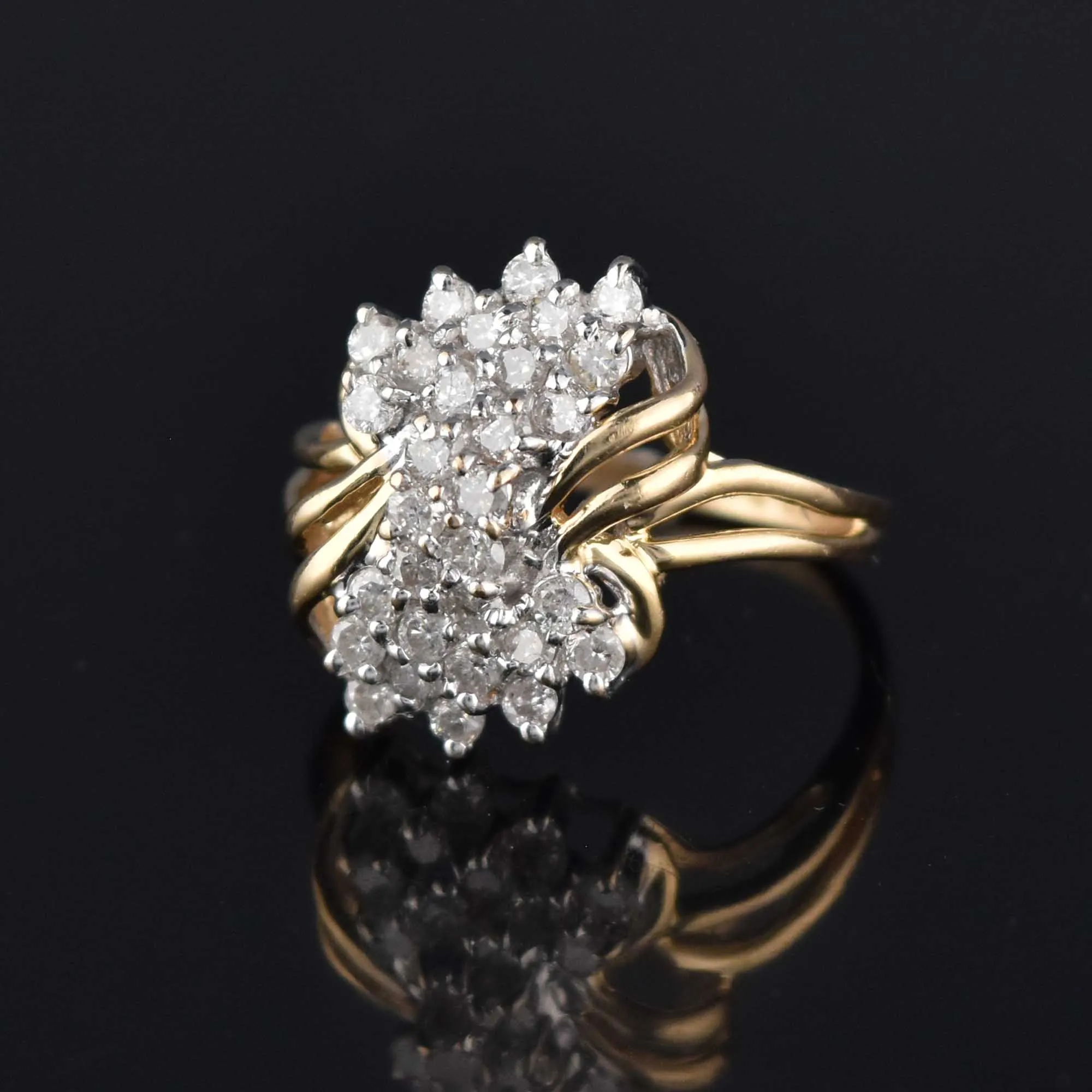 Love Knot 14K Gold 1.5 CTW Diamond Cocktail Ring, Sz 7