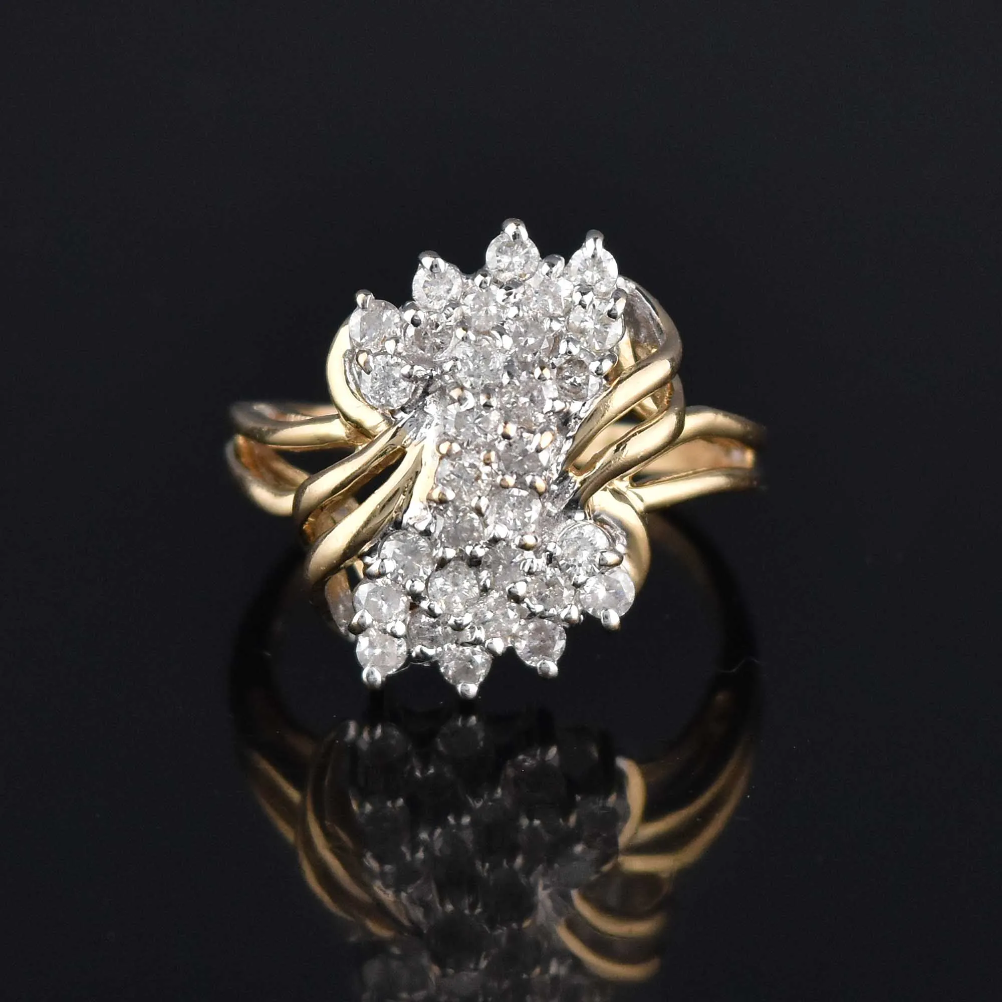 Love Knot 14K Gold 1.5 CTW Diamond Cocktail Ring, Sz 7