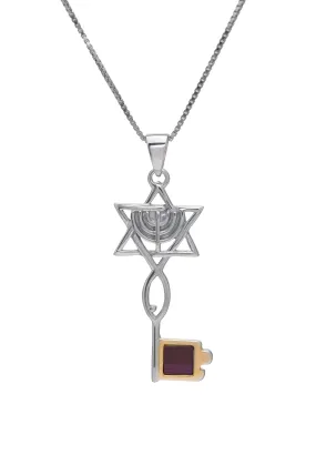 Menorah Star of David Fish Messianic Christian Nano Sim New Testament  Key Pendant