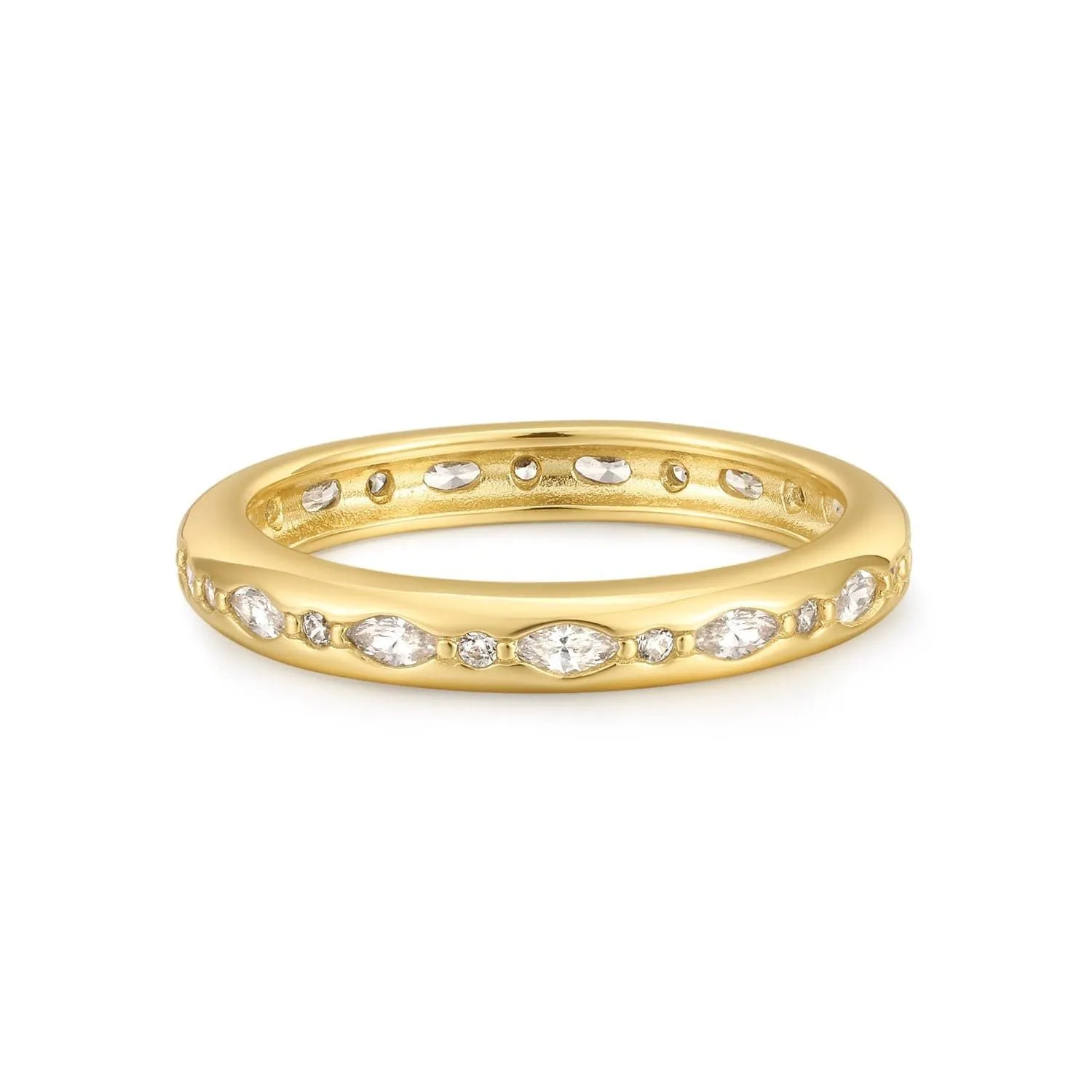 Multi Shaped CZ Channel Ring