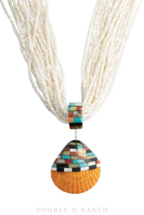 Necklace, Natural Stone, Mother of Pearl Heishi, Multi-Stone, Inlay, Kewa, Artisan, Contemporary, 1770