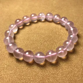 Nice Pink Mozambique Rose Quartz Beaded Bracelet 10mm | Heart Chakra Jewelry | Improve Your Love Life and Relationship