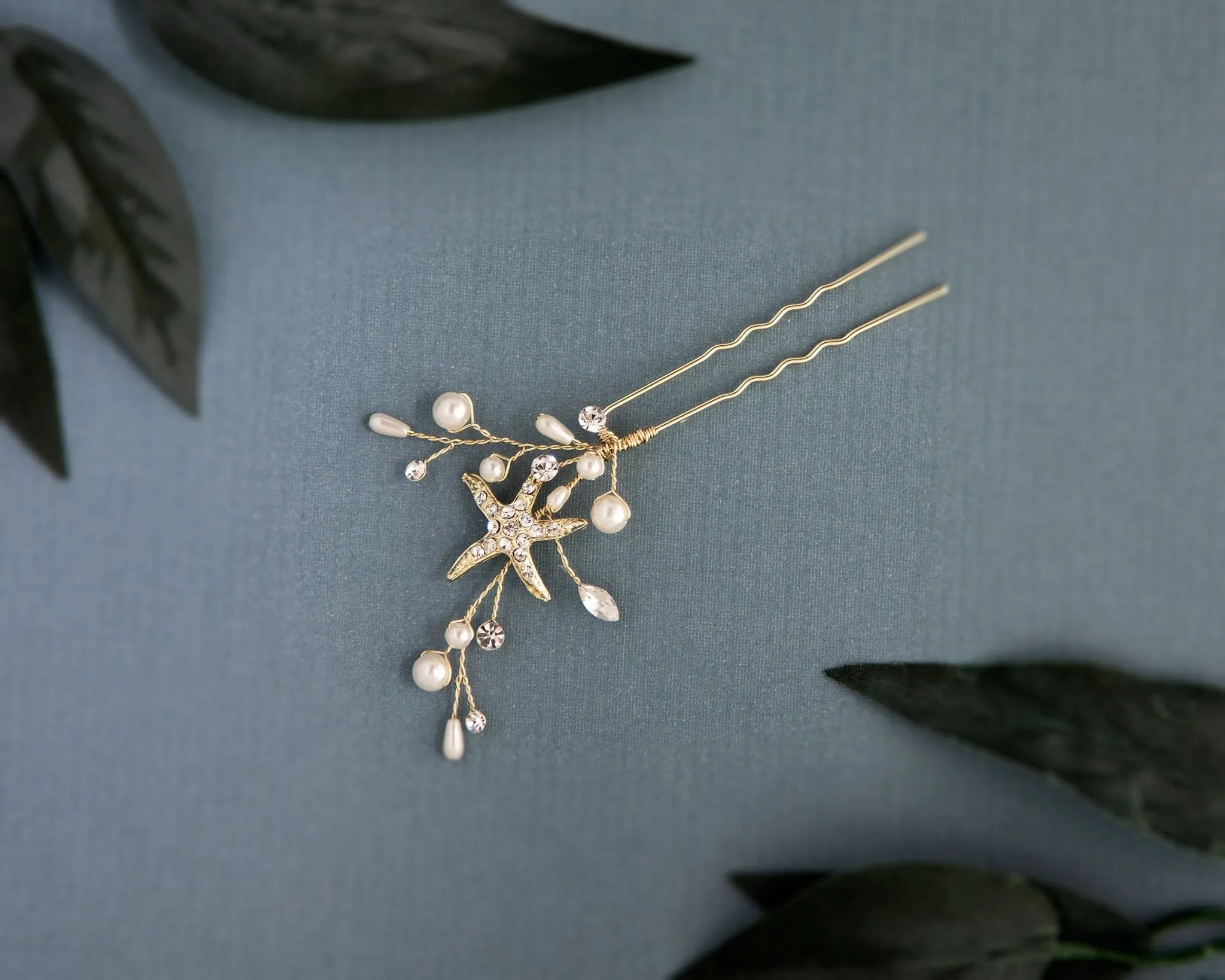 Pearl and Starfish Hair Pin