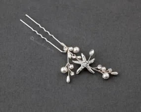 Pearl and Starfish Hair Pin