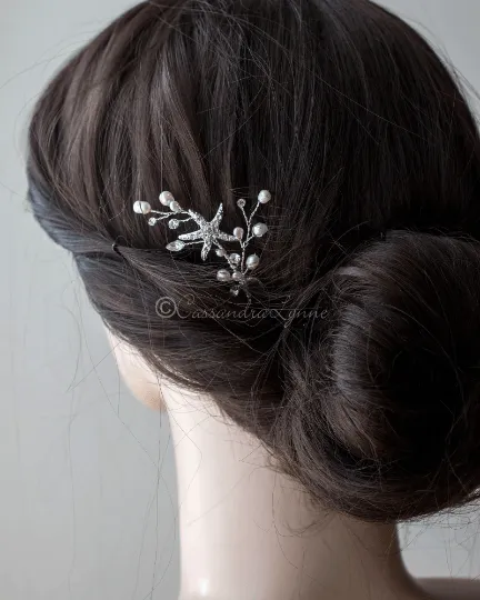 Pearl and Starfish Hair Pin