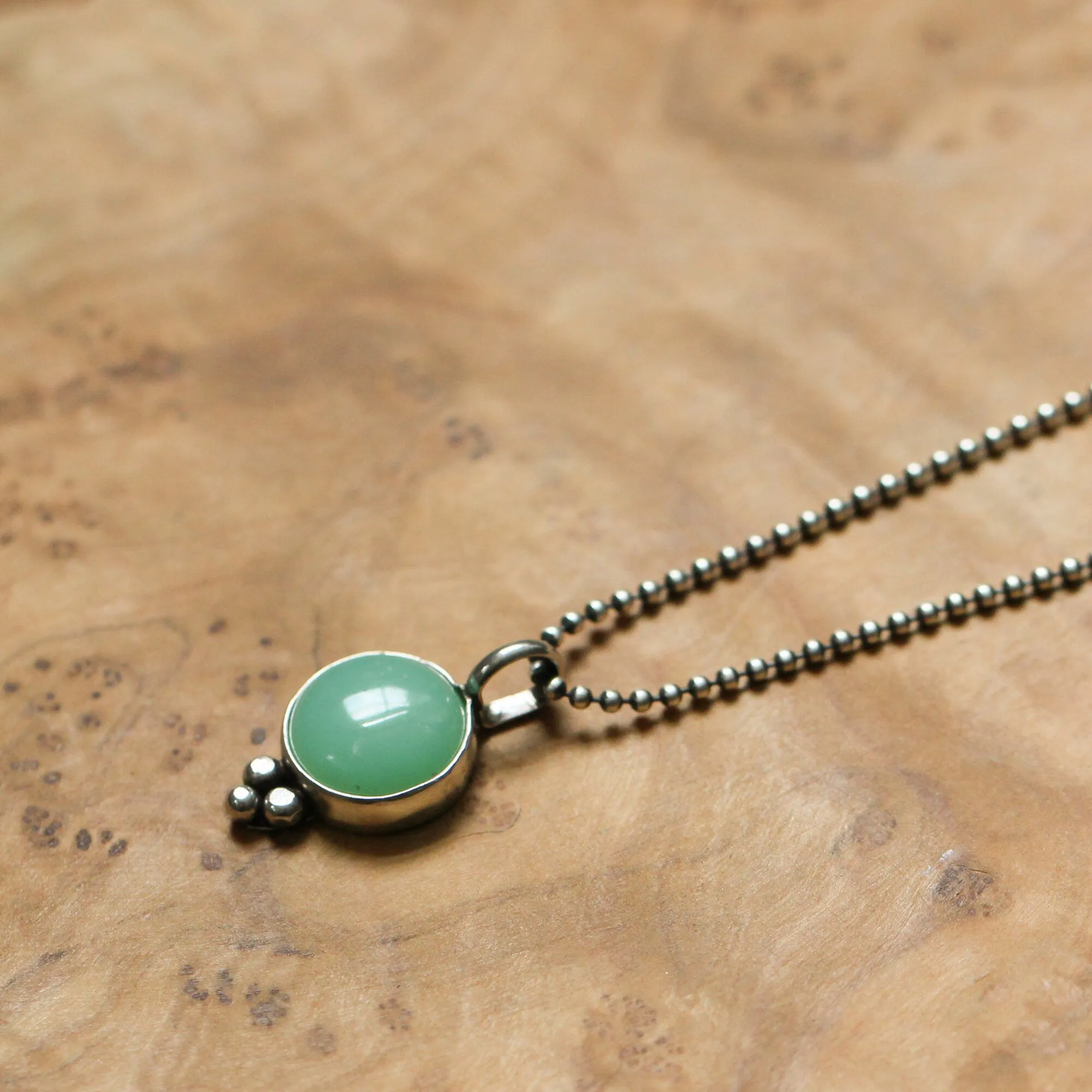 Ready to Ship - Chrysoprase Lil Sweetheart Necklace - Chrysoprase Pendant - Silversmith - .925 Sterling Silver