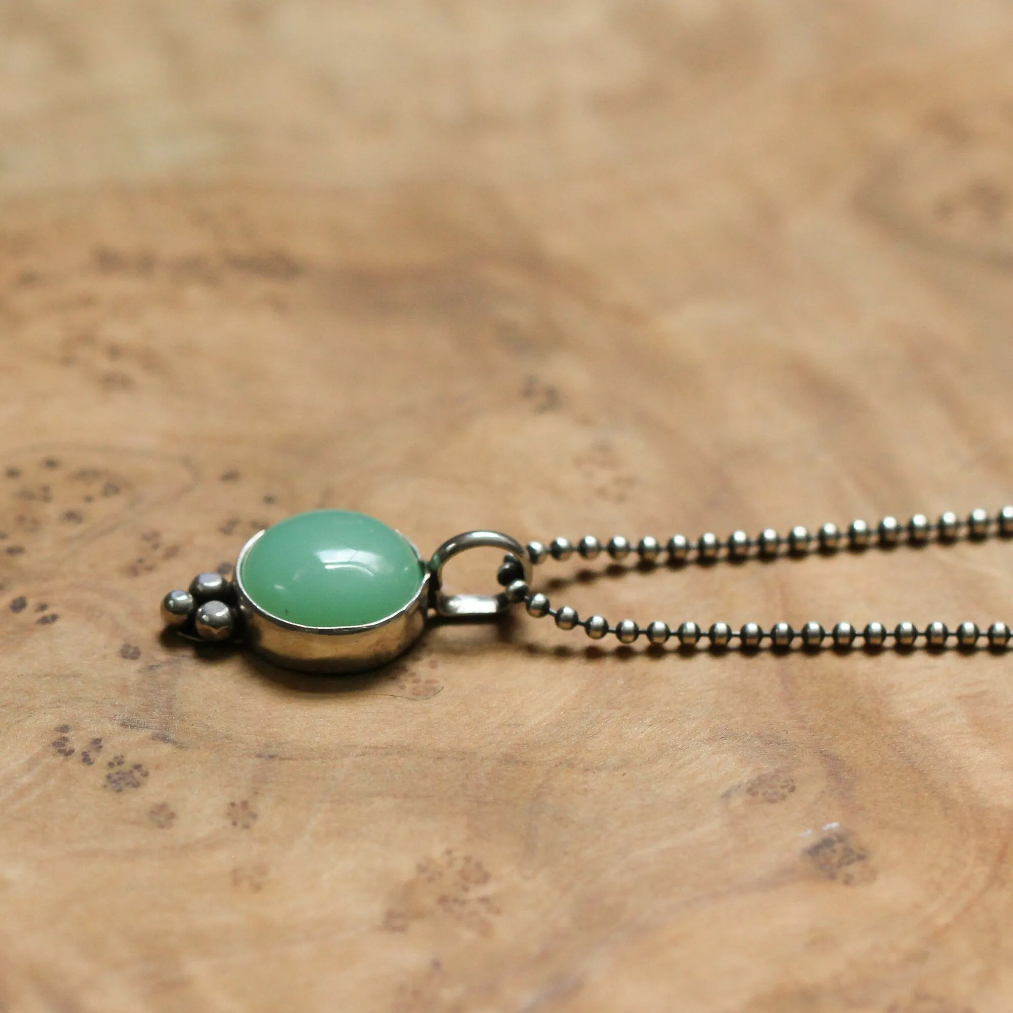 Ready to Ship - Chrysoprase Lil Sweetheart Necklace - Chrysoprase Pendant - Silversmith - .925 Sterling Silver