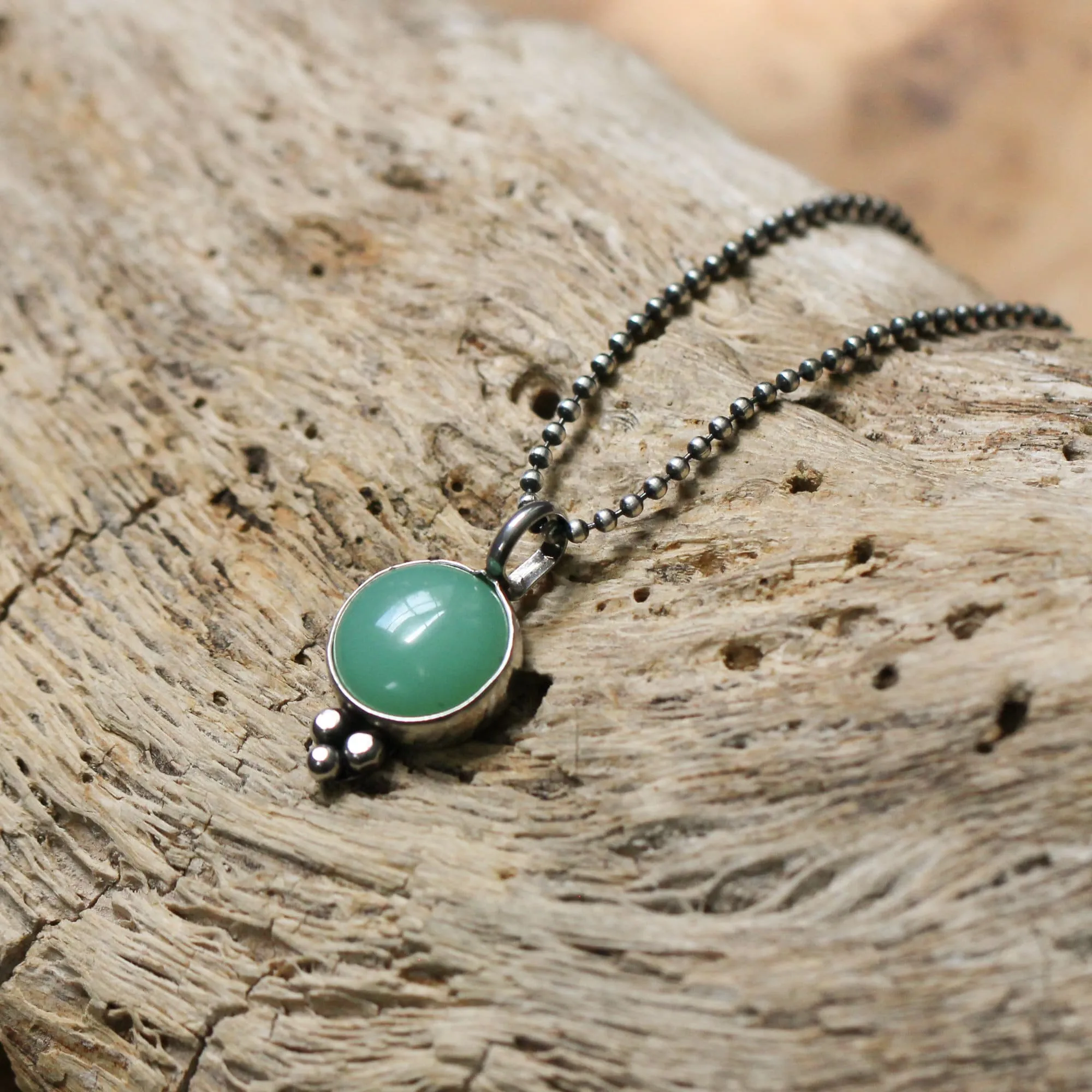 Ready to Ship - Chrysoprase Lil Sweetheart Necklace - Chrysoprase Pendant - Silversmith - .925 Sterling Silver