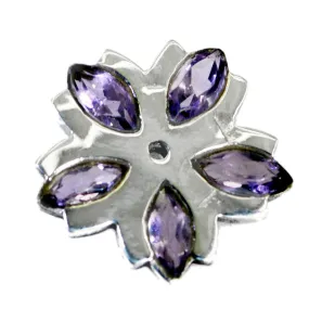 Riyo Bewitching Gemstone Marquise Faceted Purple Amethyst 1048 Sterling Silver Pendant Gift For Girlfriend