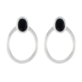 Stylish Sterling Silver Earring with Bezel-Set Black Onyx - Perfect Gift for Sister