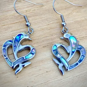 Sea Shell - Dolphin Heart Earrings - SK2563E