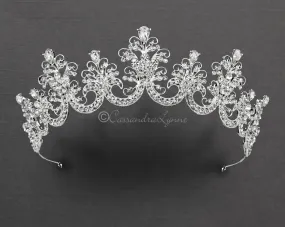 Silver Scalloped Bridal Crown