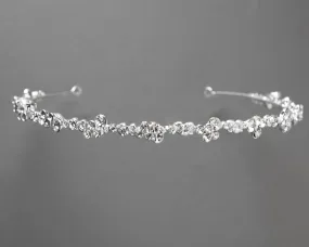 Simple Wedding Tiara of Crystal Clusters