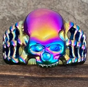 Skull Ring W/ Bones - Rainbow - R209