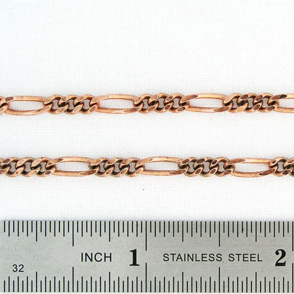 Solid Copper Bracelet Chain Fine Figaro Chain Bracelet BC41 Vintage Copper Bracelet Chain