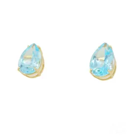 Sophisticated Blue Topaz Gold Earrings