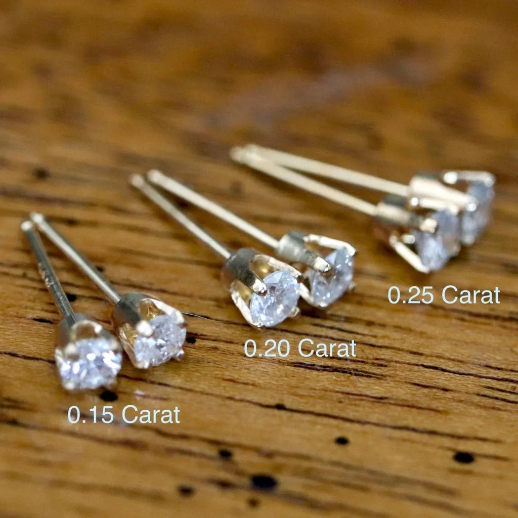 Sparkle 14k Gold and 0.25 Carat Diamond Studs