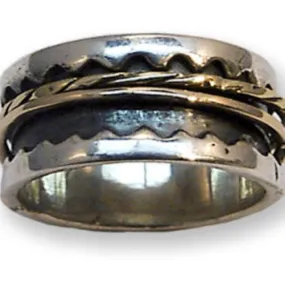 Spinner Ring for Man silver gold 9ct  /Sterling Silver .925 Designer Jewelry