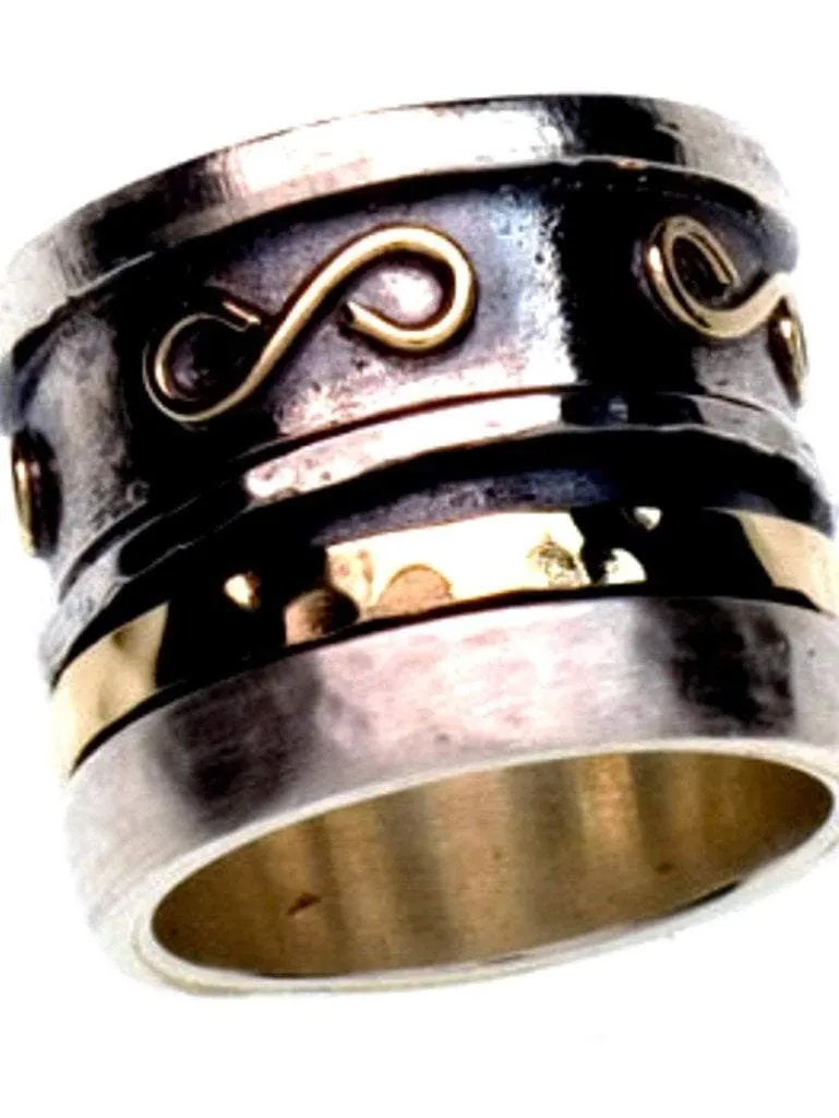 Spinner ring man / spinner ring woman / silver gold 9ct /Sterling Silver .925