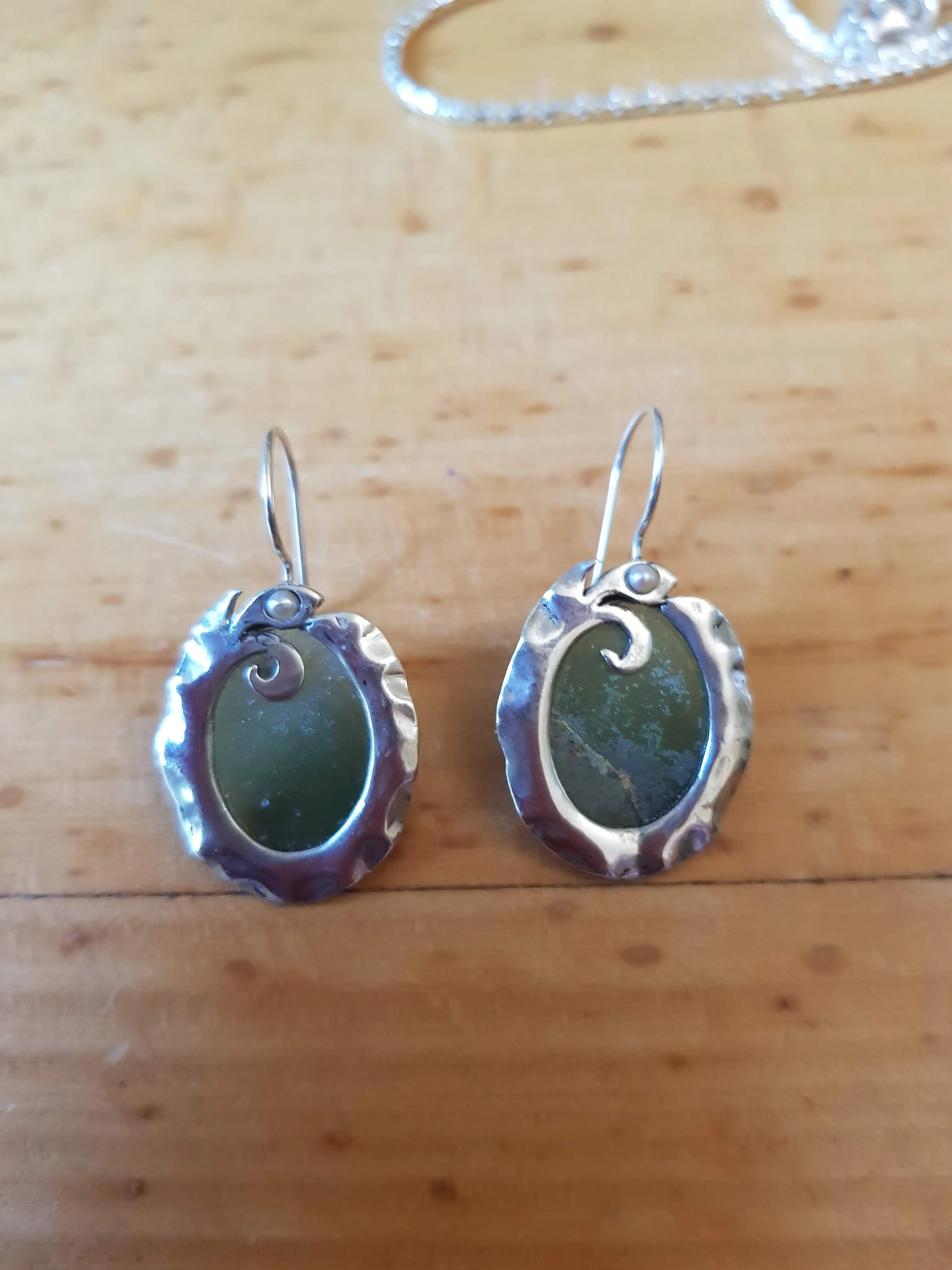 Sterling Silver earrings Israeli roman glass jewelry / israelische schmuck