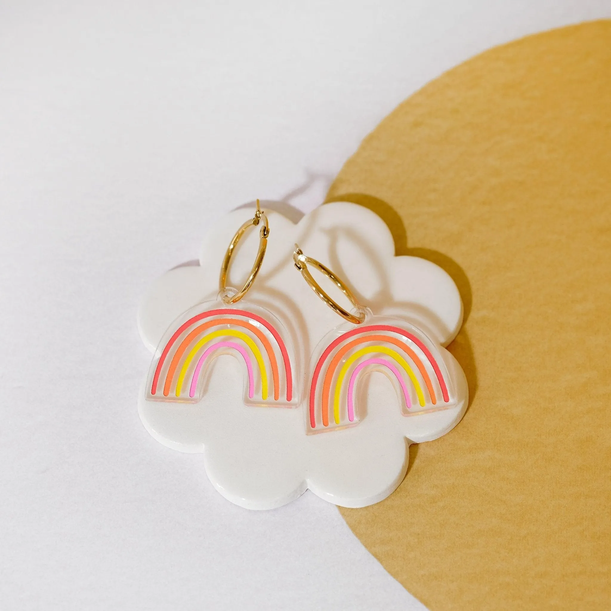 Sunset Rainbow Hoop Earrings