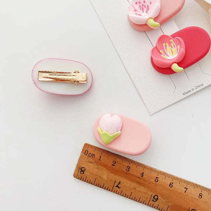 Sweet and Beautiful Girl's Pink Flower Hair Ring Lovely Fringe Hairpin Girls Hair Accessories