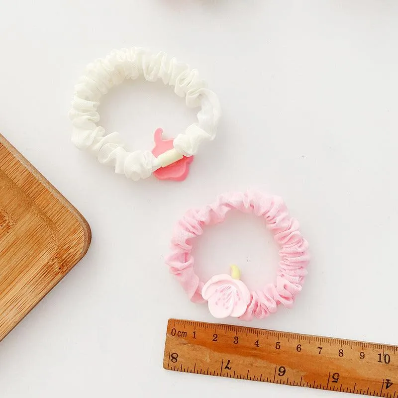 Sweet and Beautiful Girl's Pink Flower Hair Ring Lovely Fringe Hairpin Girls Hair Accessories