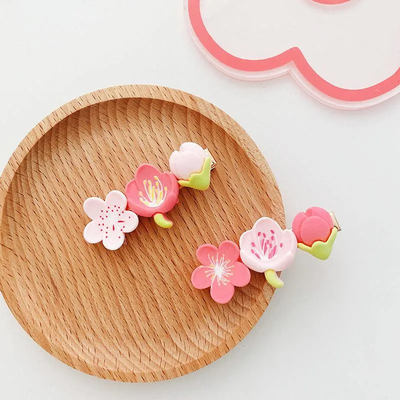 Sweet and Beautiful Girl's Pink Flower Hair Ring Lovely Fringe Hairpin Girls Hair Accessories