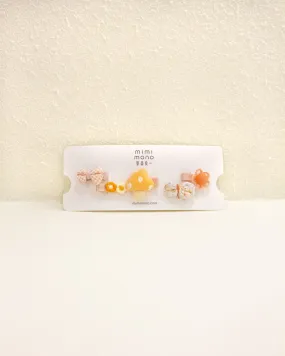 Sweet Floral Hair Pins Set (Pink)