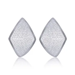 TAMMY SILVER LARGE STUD EARRINGS FILIGREE