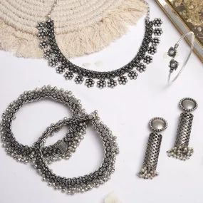 Teejh Madukila Silver Oxidised Jewelry Gift Set