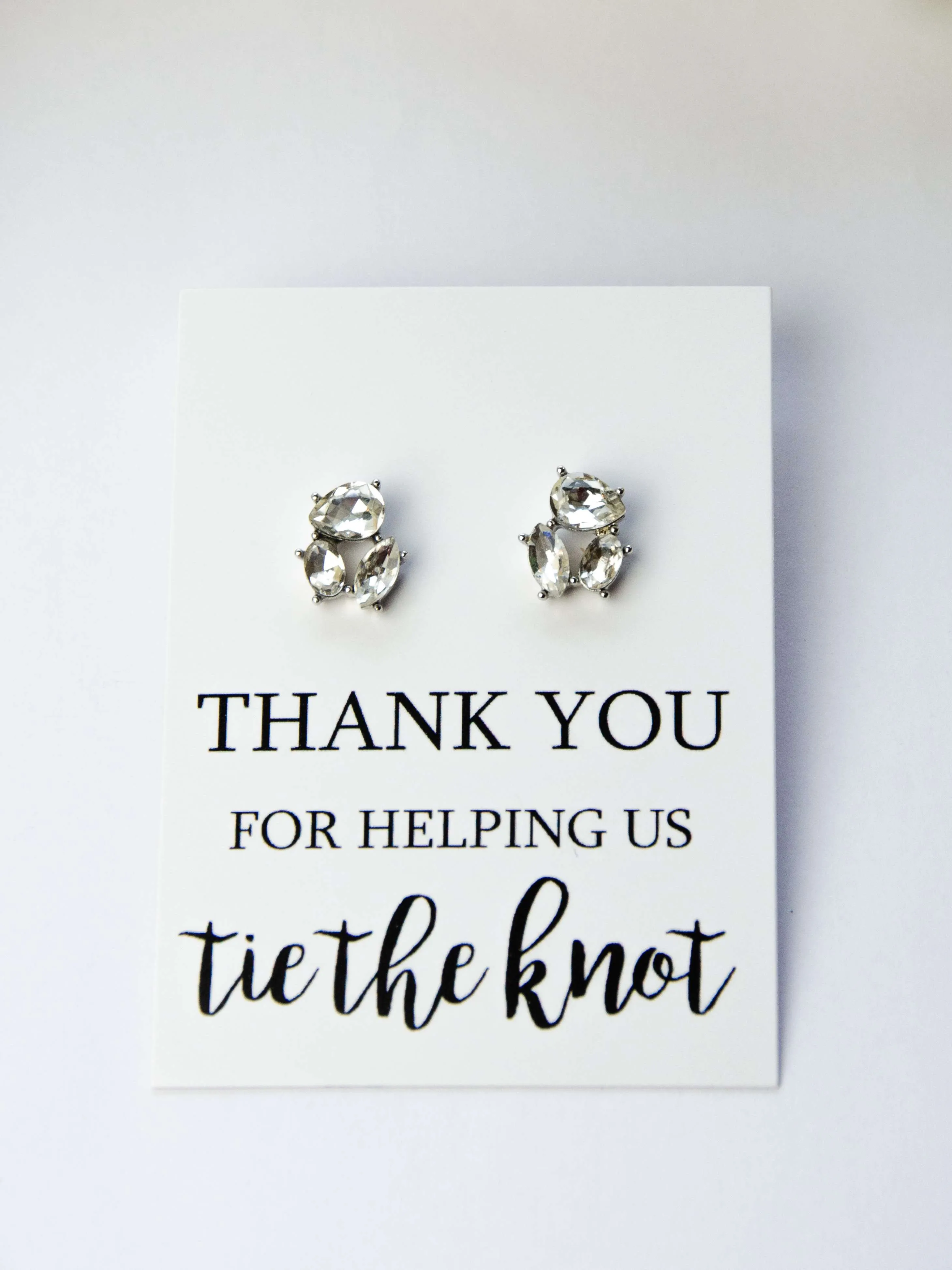 Thank You Tie the Knot Bridesmaid Proposal Jewel Earrings