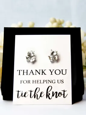 Thank You Tie the Knot Bridesmaid Proposal Jewel Earrings