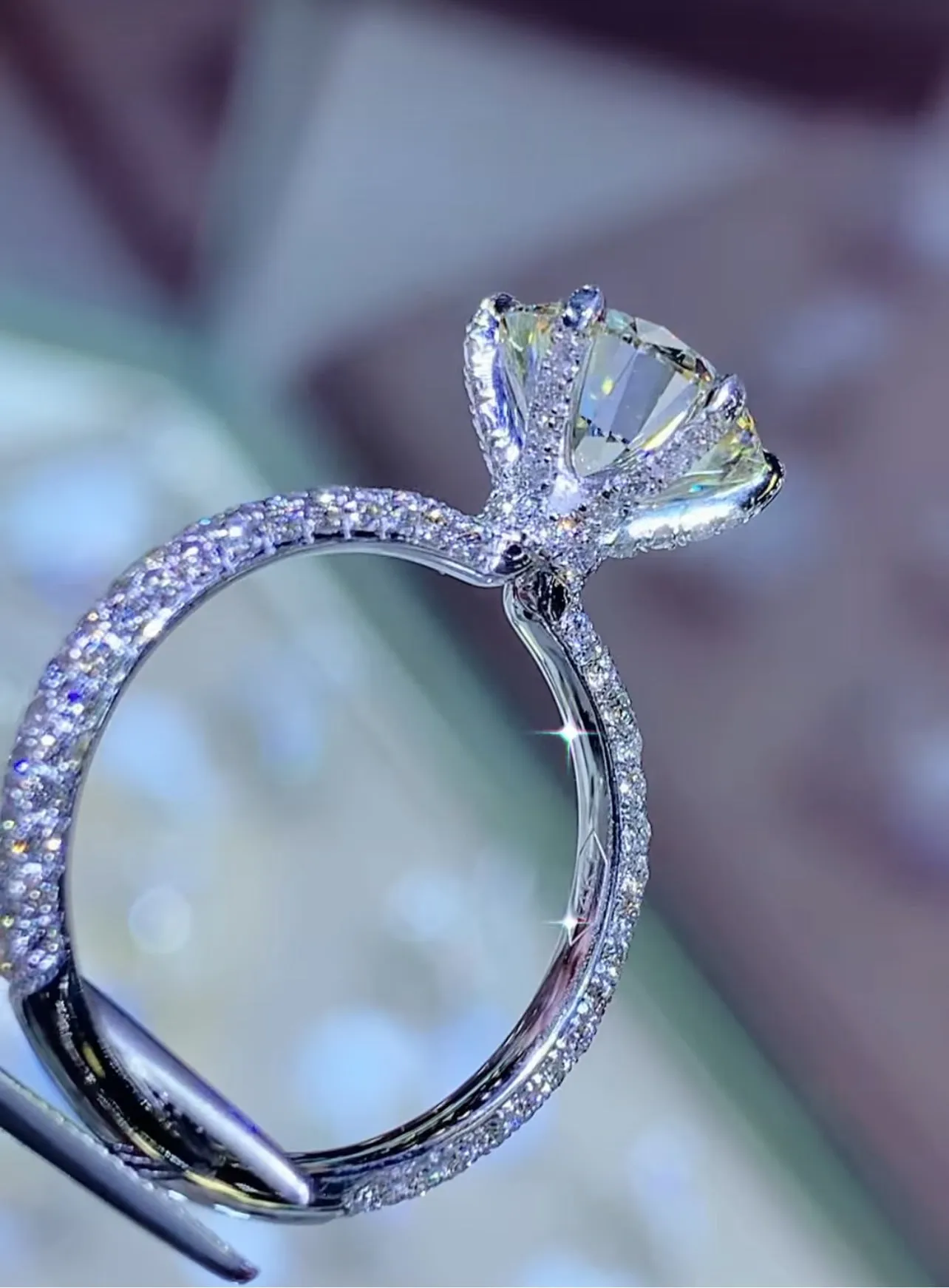 The Bow Engagement Ring With Moissanite Center Stone