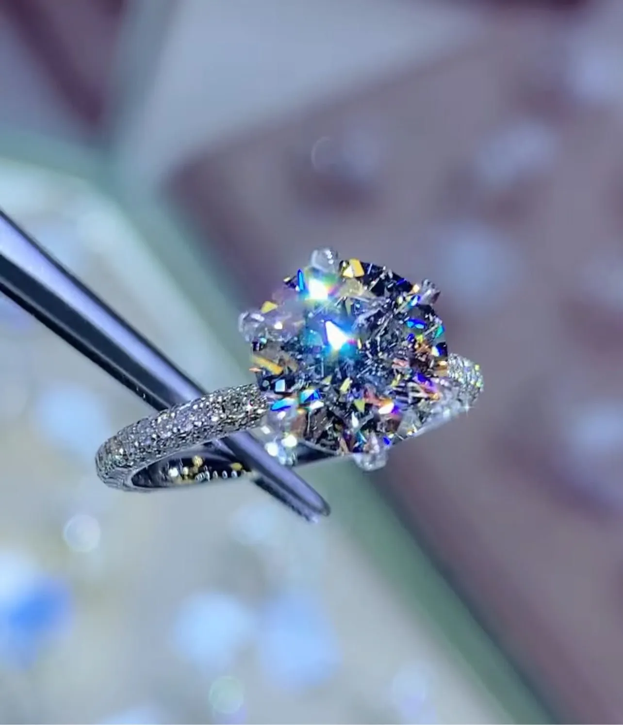 The Bow Engagement Ring With Moissanite Center Stone