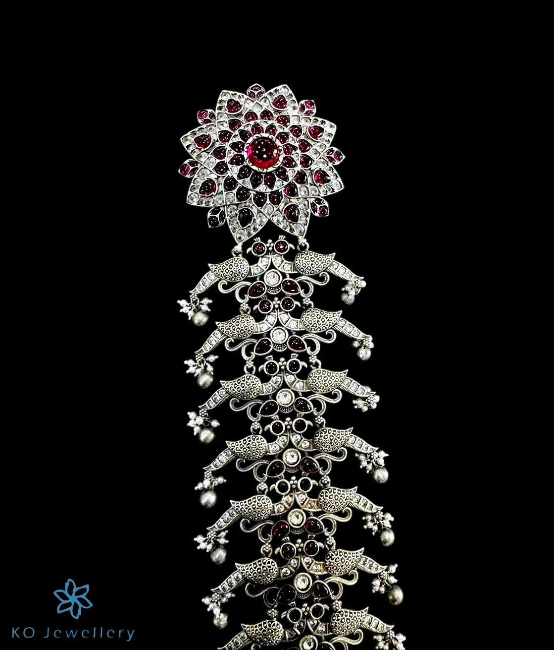 The Maryam  Silver Jade Bille or Bridal Choti