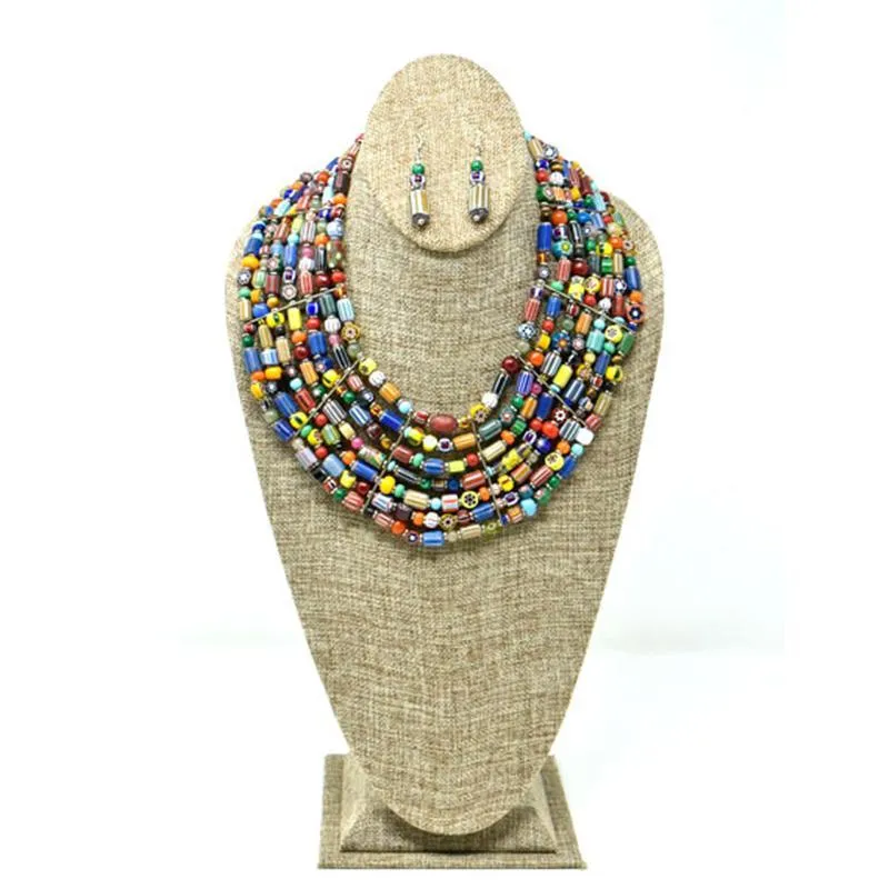 Trade Beads Necklace Seven Strand Set