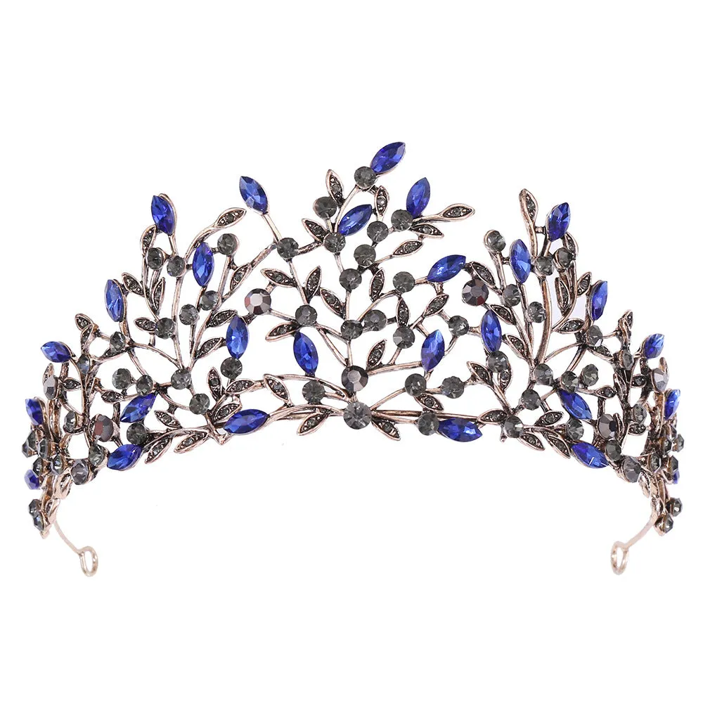 Vintage Baroque Queen Tiara Wedding Crown Fashion Ladies Wedding Hair Accessories Princess Headband Rhinestone Hair Jewelry