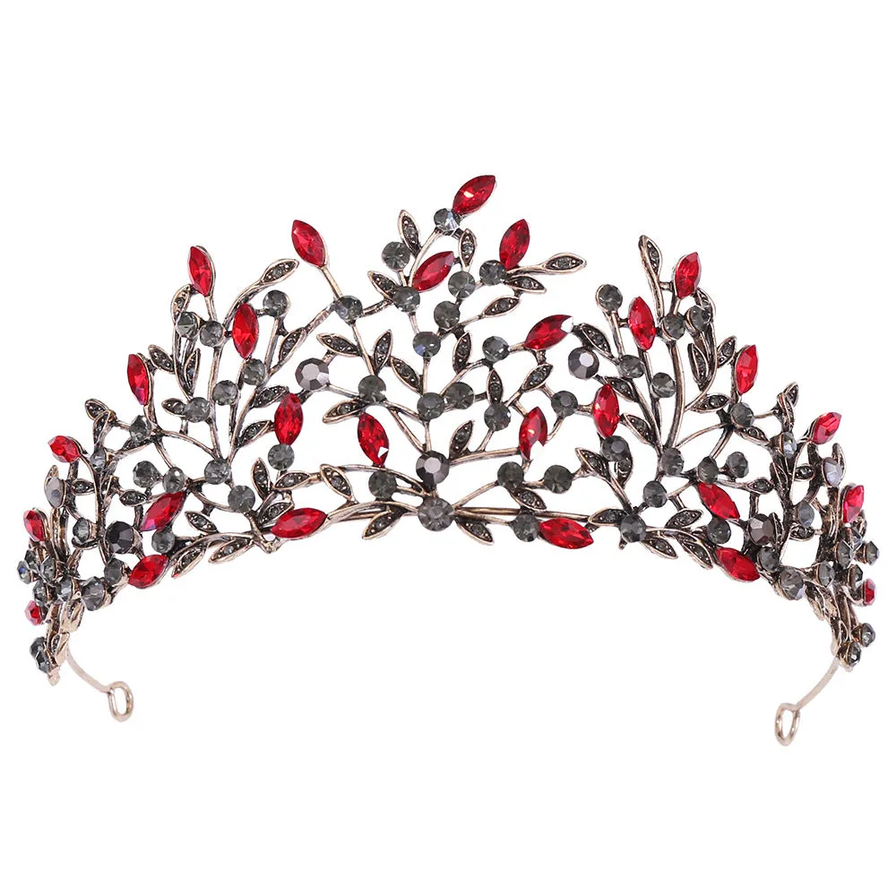 Vintage Baroque Queen Tiara Wedding Crown Fashion Ladies Wedding Hair Accessories Princess Headband Rhinestone Hair Jewelry