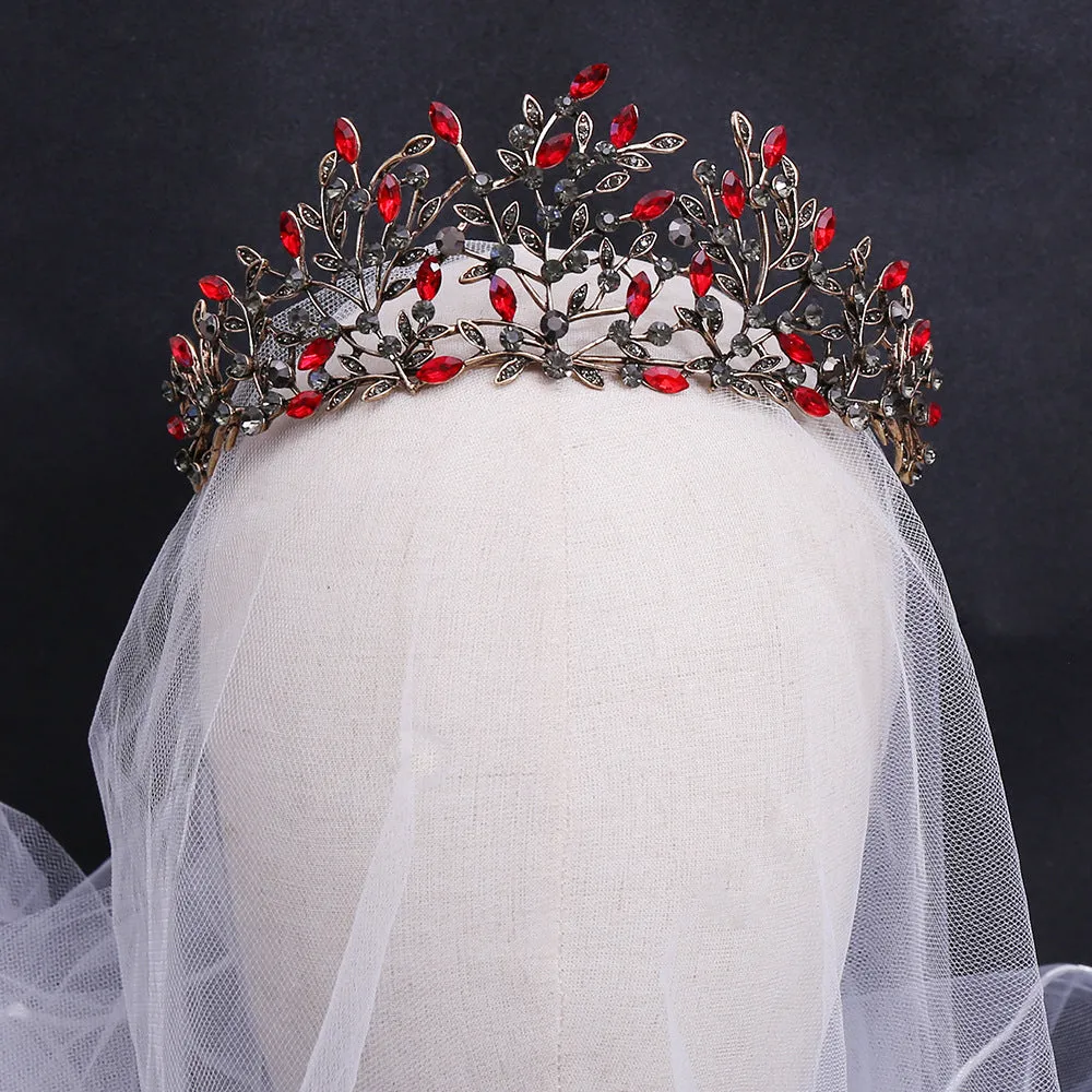 Vintage Baroque Queen Tiara Wedding Crown Fashion Ladies Wedding Hair Accessories Princess Headband Rhinestone Hair Jewelry