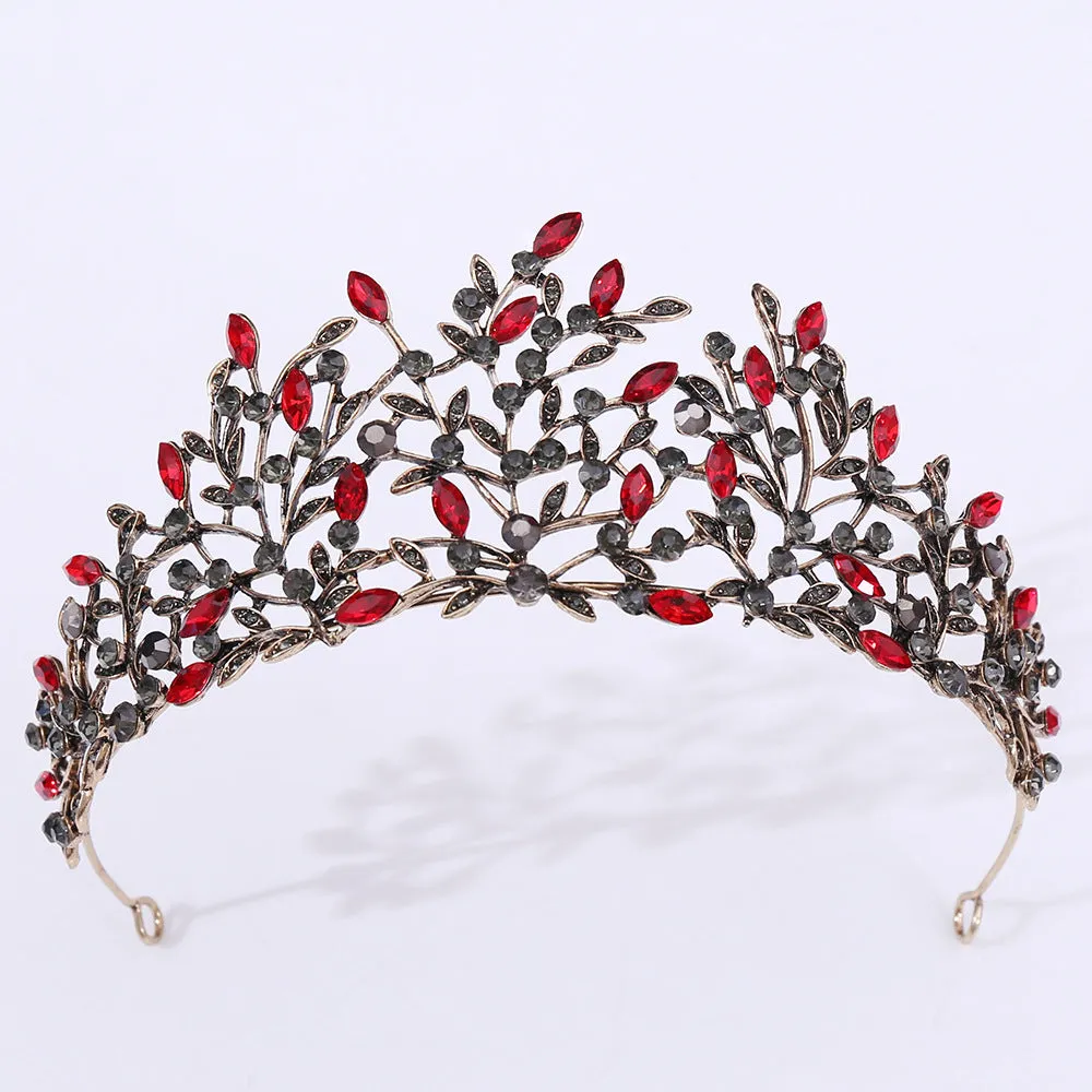 Vintage Baroque Queen Tiara Wedding Crown Fashion Ladies Wedding Hair Accessories Princess Headband Rhinestone Hair Jewelry