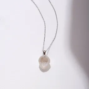 White South Sea Baroque Pearl Geode Pendant with Diamond