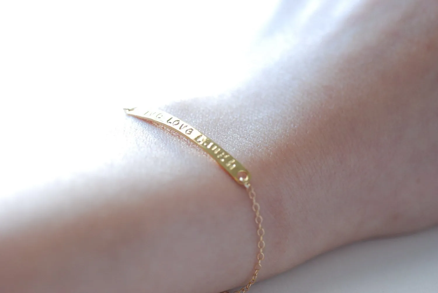 Wholesale Gold Bar Live Love Laugh Bracelet-24k gold Live Love Laugh Cuff Bangle Bracelet, Gold Bar Bracelet