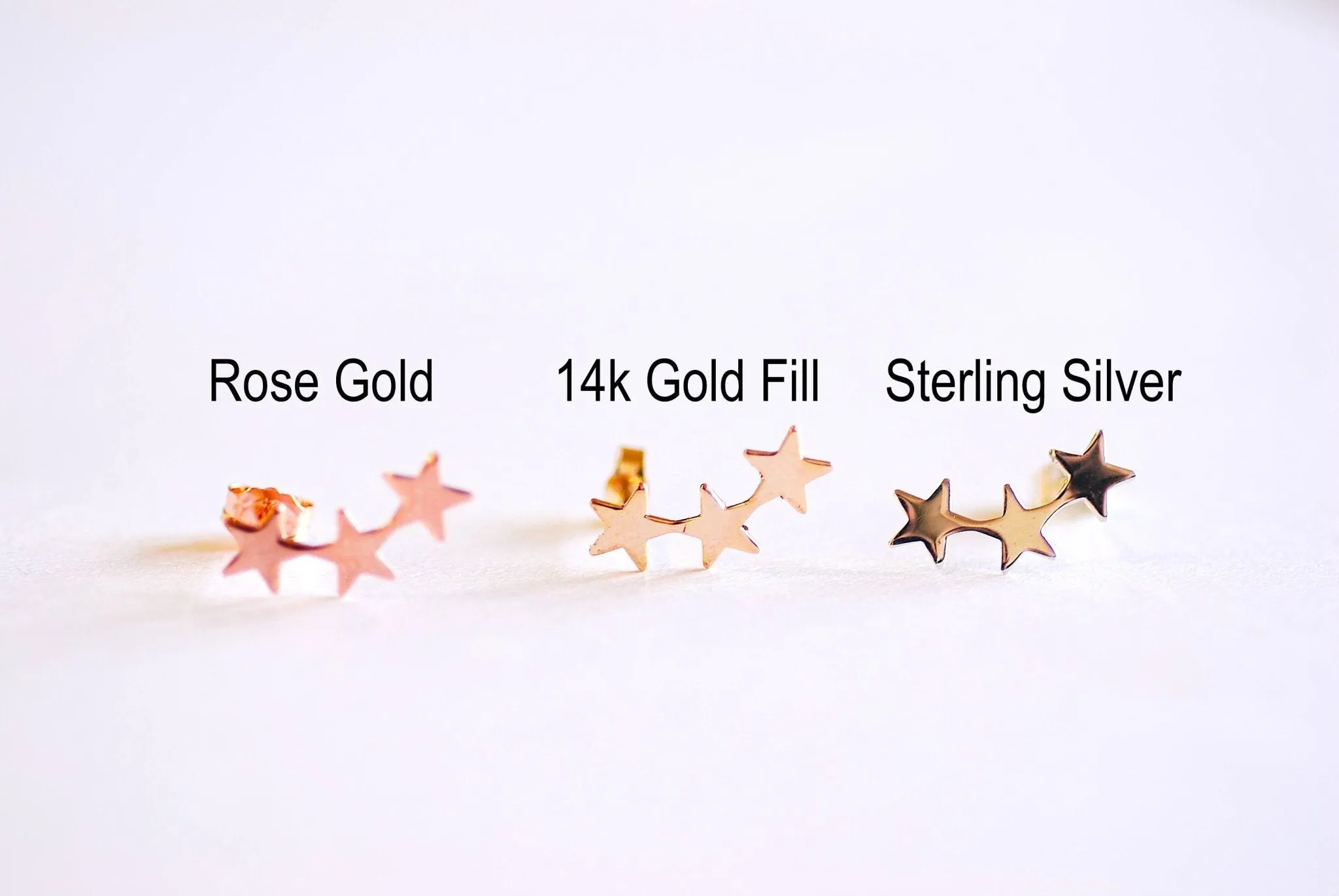 Wholesale Gold Filled Star Ear Climber- Gold Star ear crawlers, ear climber earrings, ear crawler earrings, ear pins, star earrings, ear sweeps, Studs