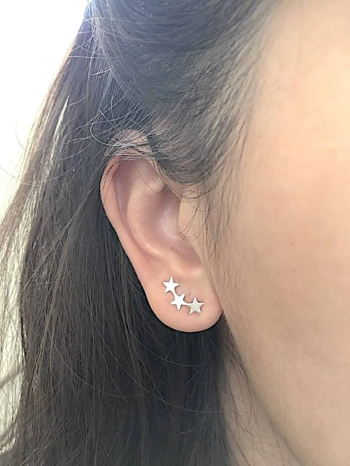 Wholesale Gold Filled Star Ear Climber- Gold Star ear crawlers, ear climber earrings, ear crawler earrings, ear pins, star earrings, ear sweeps, Studs