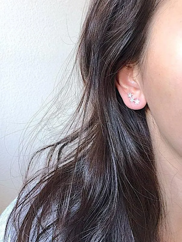 Wholesale Gold Filled Star Ear Climber- Gold Star ear crawlers, ear climber earrings, ear crawler earrings, ear pins, star earrings, ear sweeps, Studs