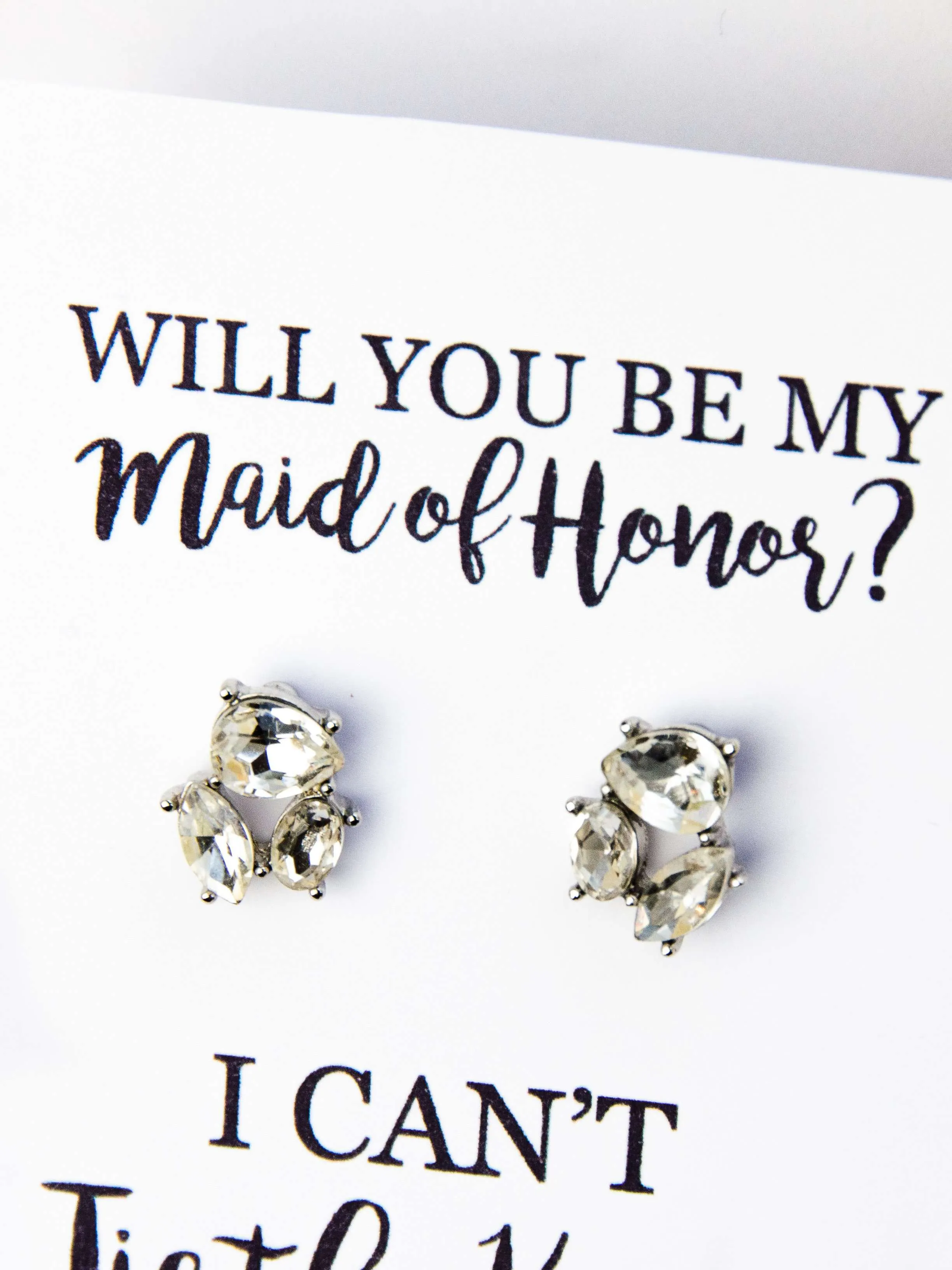 Will You Be My Maid of Honor? Proposal Jewel Earrings Gift