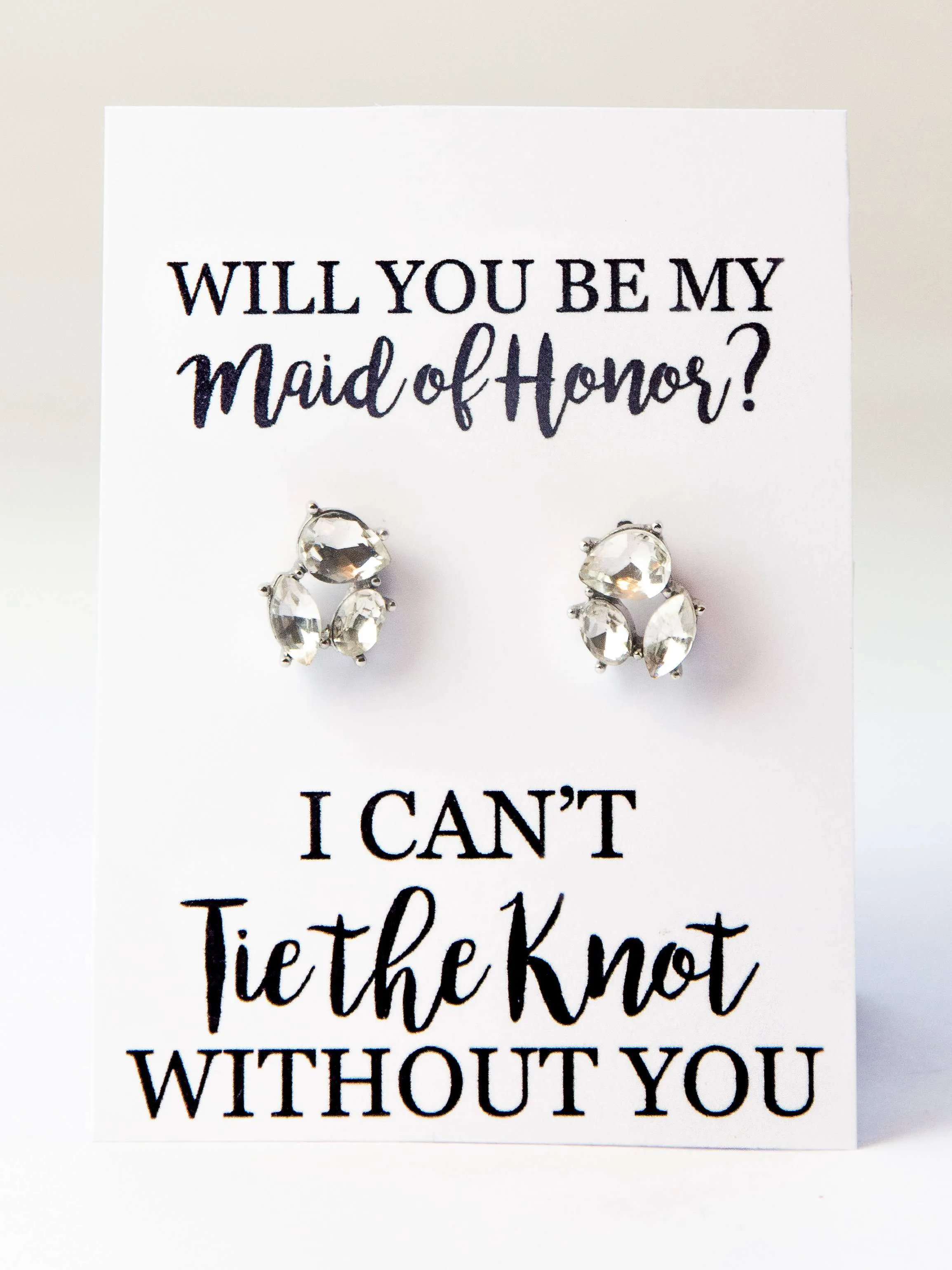 Will You Be My Maid of Honor? Proposal Jewel Earrings Gift